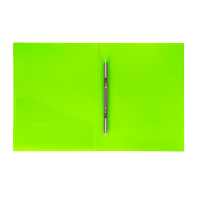Скоросшиватель пластиковый A4 до 100 листов с пружинным механизмом Brauberg Neon зеленый - фото 4