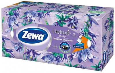 Салфетки косметические Zewa Deluxe Design трехслойные (уп. 90 шт) - фото 4