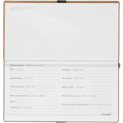 Еженедельник датированный нестандарт (175х95) искусственная кожа 64 л Escalada бежевый с фикс.рез. - фото 17