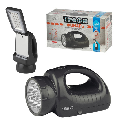 Фонарь прожектор светодиодный аккумуляторный Трофи TSP12 - фото 1