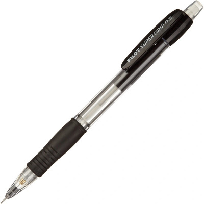 Карандаш механический 0.5 мм HB с ластиком Pilot H-185 черный корпус - фото 1