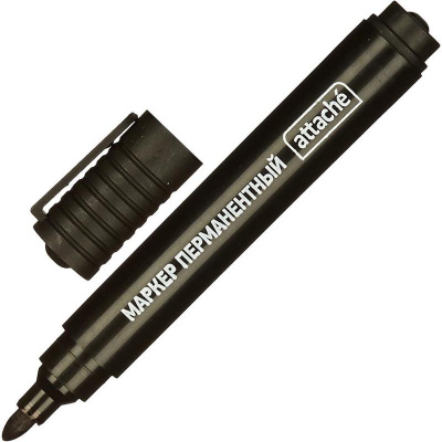 Маркер перманентный черный Attache Economy (толщина линии 2-3 мм) - фото 1