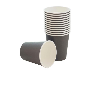 Стакан одноразовый бумажный 1-сл d-80мм 250мл черный 75шт/у - фото 3