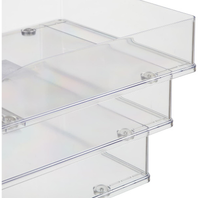 Лоток для бумаг горизонтальный прозрачный Attache Line размер 340х255х63 мм - фото 4