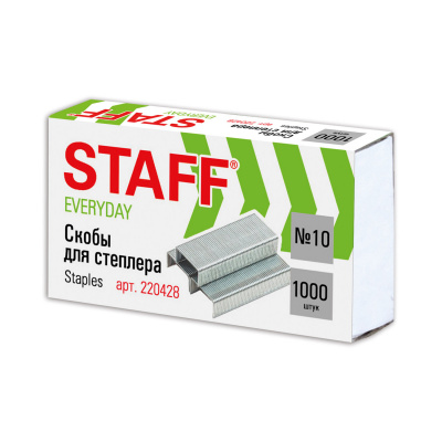 Скобы для степлера №10 оцинкованные Staff (уп. 1000 шт) - фото 3
