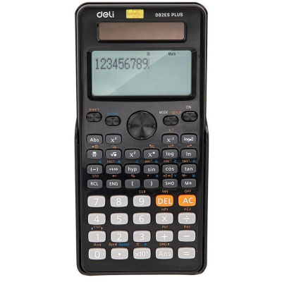 Калькулятор научный 10+2 разрядный Deli ED82ES черный - фото 1