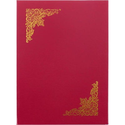 Папка адресная А4 с виньеткой бумвинил красная  - фото 1