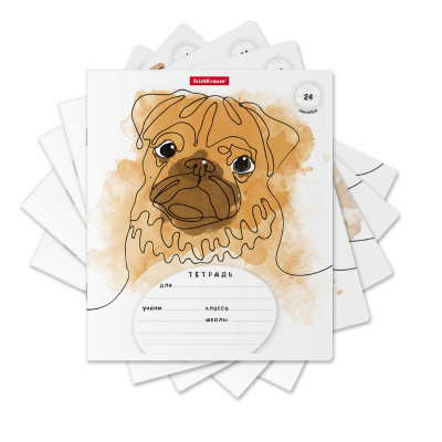 Тетрадь школьная А5 24 листа в линейку Erich Krause Дружок (обложка в ассортименте) - фото 1
