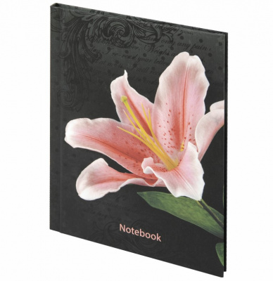 Блокнот А6 в клетку 80 л твердый переплет Brauberg Лилии - фото 1