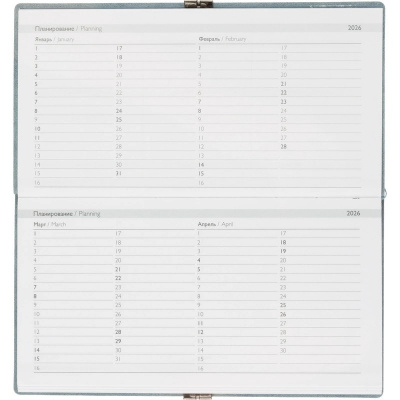 Еженедельник датированный нестандарт (175х95) искусственная кожа 64 л Escalada голубой с фикс.рез. - фото 14