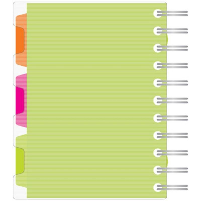 Бизнес-тетрадь А6 в клетку 140 л 3 разделителя на спирали Attache Spiral Book салатовый - фото 3