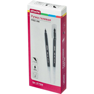 Ручка гелевая Attache Free ink 0.35 мм черная - фото 2