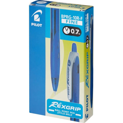 Ручка шариковая автоматическая Pilot BPRG-10R-F Rex Grip 0.22 мм синяя - фото 2
