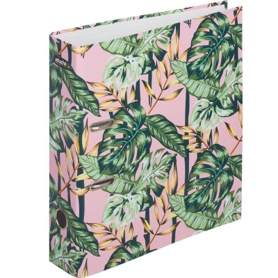 Папка-регистратор А4 75 мм Attache Selection Flamingo Jungle розовая - фото 1
