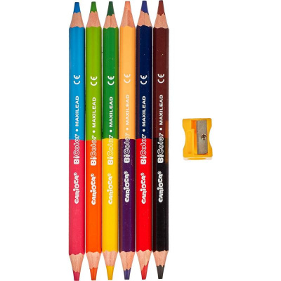 Карандаши цветные двухсторонние 12 цветов шестигранные с точилкой Carioca BiColor - фото 2