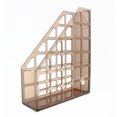 Вертикальный накопитель для бумаг 75 мм пластиковый коричневый Attache Line - фото 1