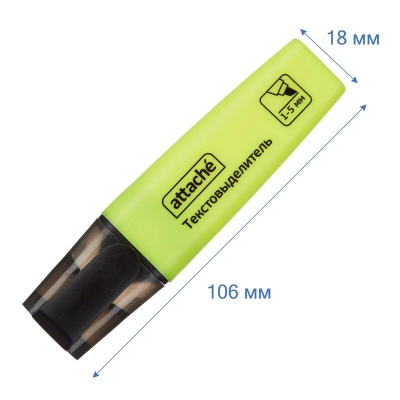 Текстовыделитель желтый Attache Colored (толщина линии 1-5 мм) - фото 3