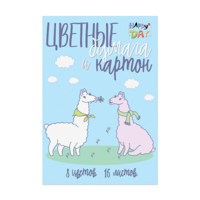 Бумага цветная и цветной картон А4 по 16 листов 8 цветов Альт Мультики НАБОР - фото 4