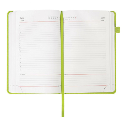 Ежедневник недатированный А5 экокожа 136 л Brauberg Finest зеленый - фото 2