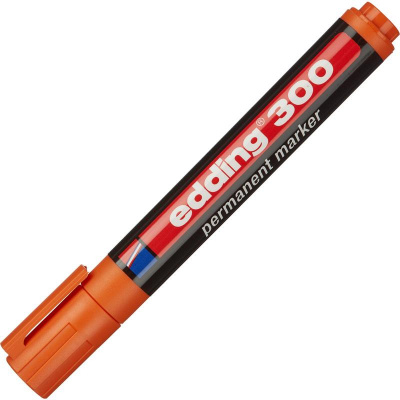 Маркер перманентный оранжевый Edding E-300/6 (толщина линии 1.5-3 мм) - фото 4