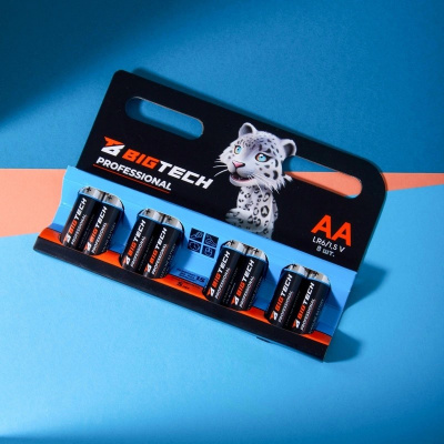 Батарейка BigTech Professional AA LR6/1.5 V 8шт/уп - фото 7