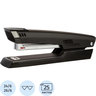 Степлер канцелярский до 25листов Maped Essentials черный - фото 1