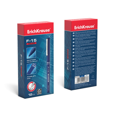 Ручка капиллярная Erich Krause F-15 Classic 0.6 мм синяя - фото 4