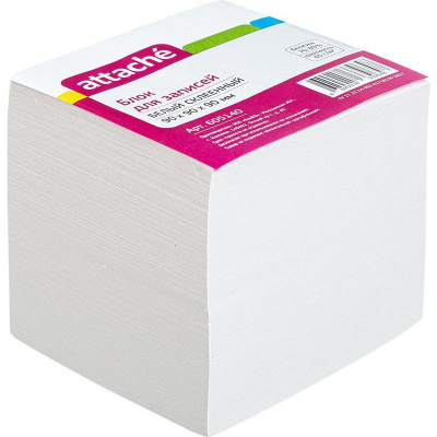 Блок-кубик для записей 90х90х90 мм Attache Economy белый (белизна 70-80%) - фото 1