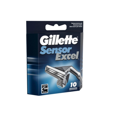 Кассеты для бритвенного станка GILLETTE sensor exсеl 10шт - фото 1