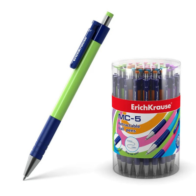 Ручка шариковая автоматическая Erich Krause MC-5 0.5 мм синяя цвет корпуса в ассортименте - фото 1