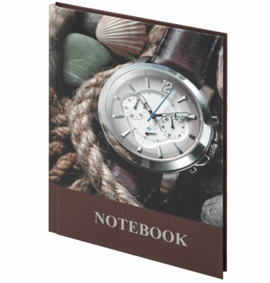 Блокнот А6 в клетку 80 л твердый переплет Brauberg Время - фото 1