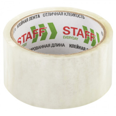 Клейкая лента упаковочная 48 мм x 40 м прозрачная Staff - фото 1