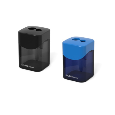 Точилка для карандашей с контейнером двойная Erich Krause Wave цветная - фото 1