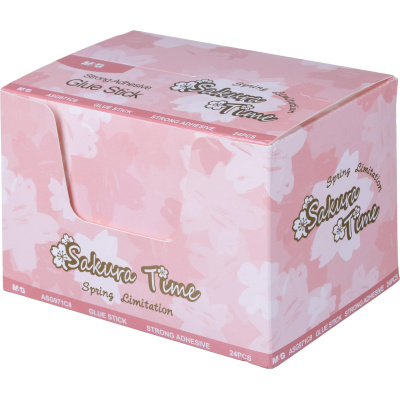 Клей-карандаш школьный 15г M&G Sakura, цвет корпуса в ассортименте - фото 3