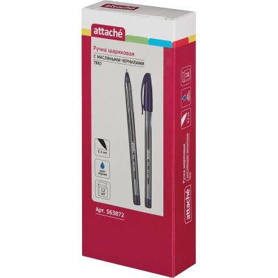 Ручка шариковая Attache Glide Trio 0.5 мм синяя - фото 2