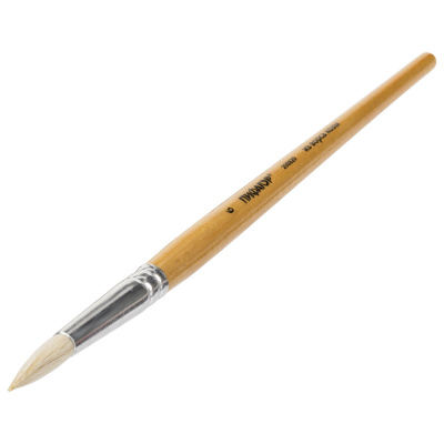 Кисть КОЗА № 6 круглый пучок ПИФАГОР, пакет с европодвесом - фото 3