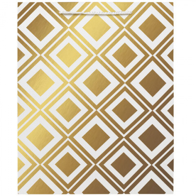 Пакет подарочный бумажный 260x130x320 мм Золотая сказка Gold Luxury белый - фото 6