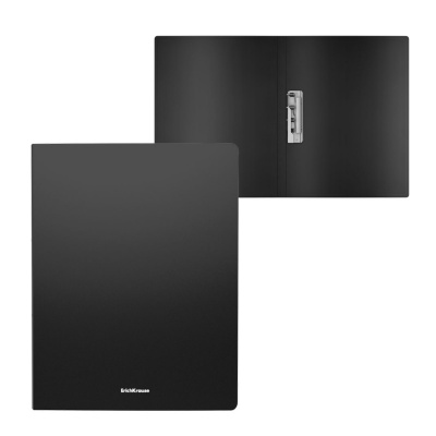 Папка с зажимом A4 17 мм до 160 листов Erich Krause Matt Classic черная - фото 1