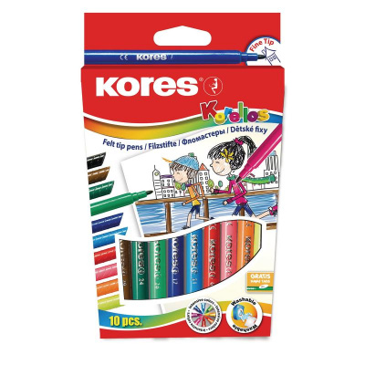 Фломастеры 10 цветов Kores Korellos - фото 1