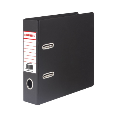 Папка-регистратор А5 70 мм Brauberg Small-size черная - фото 1