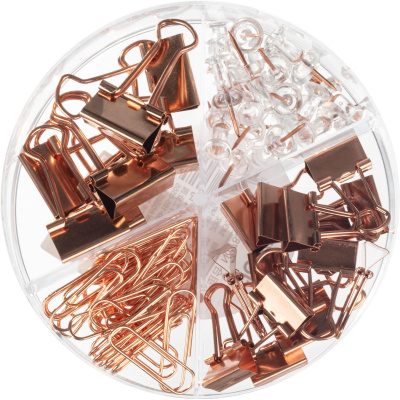 Набор канцелярский Deli 4 отделения (кнопки 20 мм, cкрепки канцелярские 29 мм, зажимы 19 мм/15 мм) - фото 3