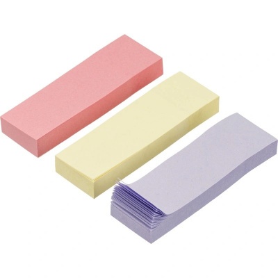 Клейкие закладки бумажные 25х76 мм 3 цвета по 100 листов Attache - фото 3