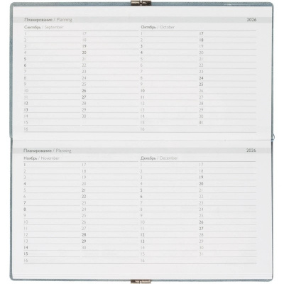 Еженедельник датированный нестандарт (175х95) искусственная кожа 64 л Escalada голубой с фикс.рез. - фото 12