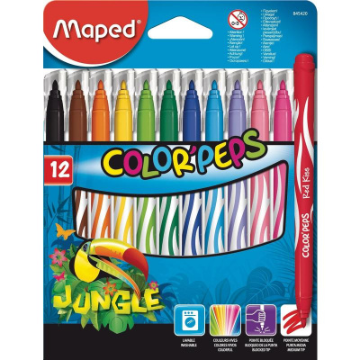 Фломастеры 12 цветов Maped Jungle - фото 5