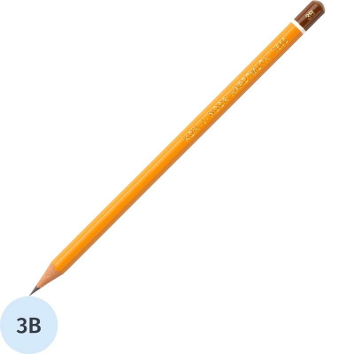 Карандаш чернографитный 3B шестигранный Koh-I-Noor Hardtmuth 1500 заточенный - фото 1