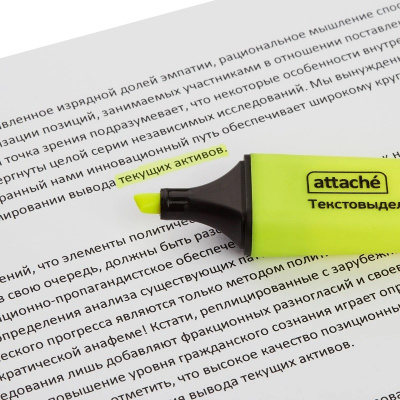 Текстовыделитель желтый Attache Colored (толщина линии 1-5 мм) - фото 2