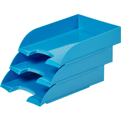 Лоток для бумаг горизонтальный голубой Attache Fantasy пластик - фото 6