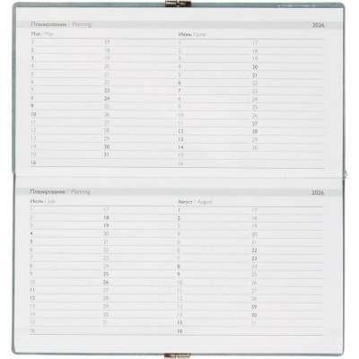 Еженедельник датированный нестандарт (175х95) искусственная кожа 64 л Escalada голубой с фикс.рез. - фото 13