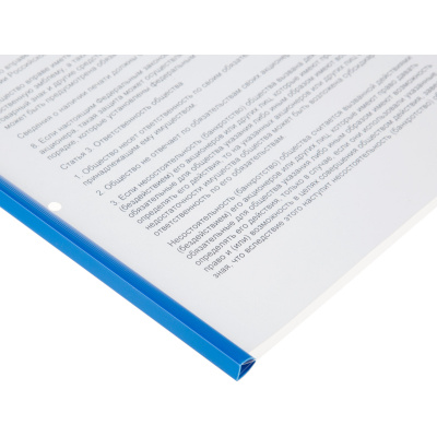 Скрепкошина для брошюровки с обложкой А4, ширина 9мм, обложка 170 мкм, пластиковая прозрачная Deli - фото 4