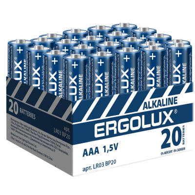 Батарейка Ergolux Alkaline АAA 20шт/уп - фото 1